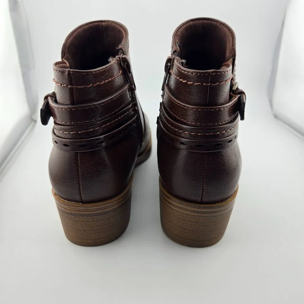 BareTraps Medley Brown Ankle Boots Women’s Size 6.5M Side Zip Booties